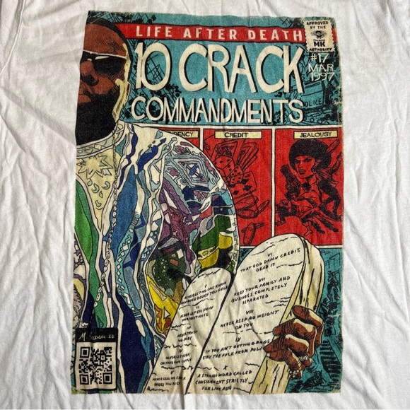 XL 10 Crack Commandments Graphic Tee - Rap Icon Tribute! - Picture 2 of 7
